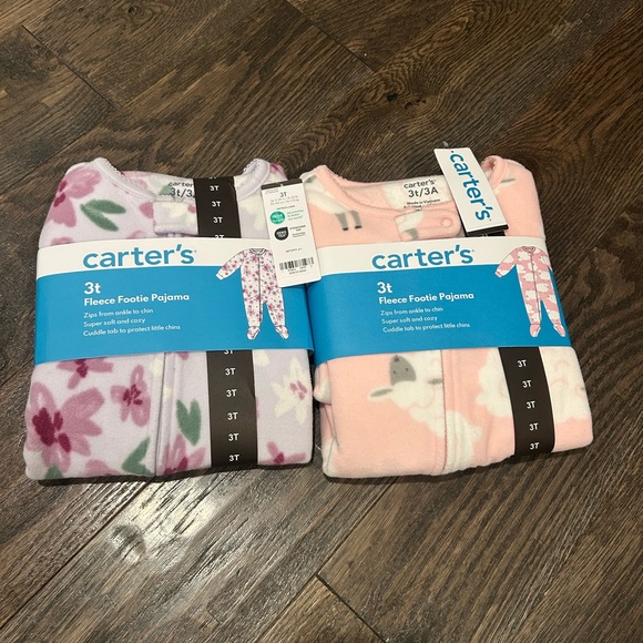 Carter's Other - *BRAND NEW* Carter's 3T Fleece Footie Pajamas - Pink & Lavender Floral Set